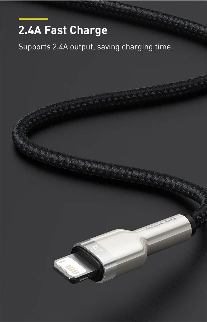 Cabo USB para Lightning Cafule Metal 2.4A - Imagem 12