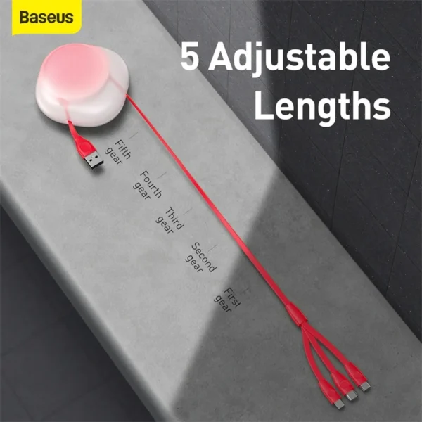 Cabo USB 3 em 1 Retrátil Silicone - Imagem 18