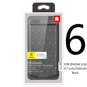 Capa Power Bank Baseus para iPhone 6 - para iPhone 6 - Preto 2500
