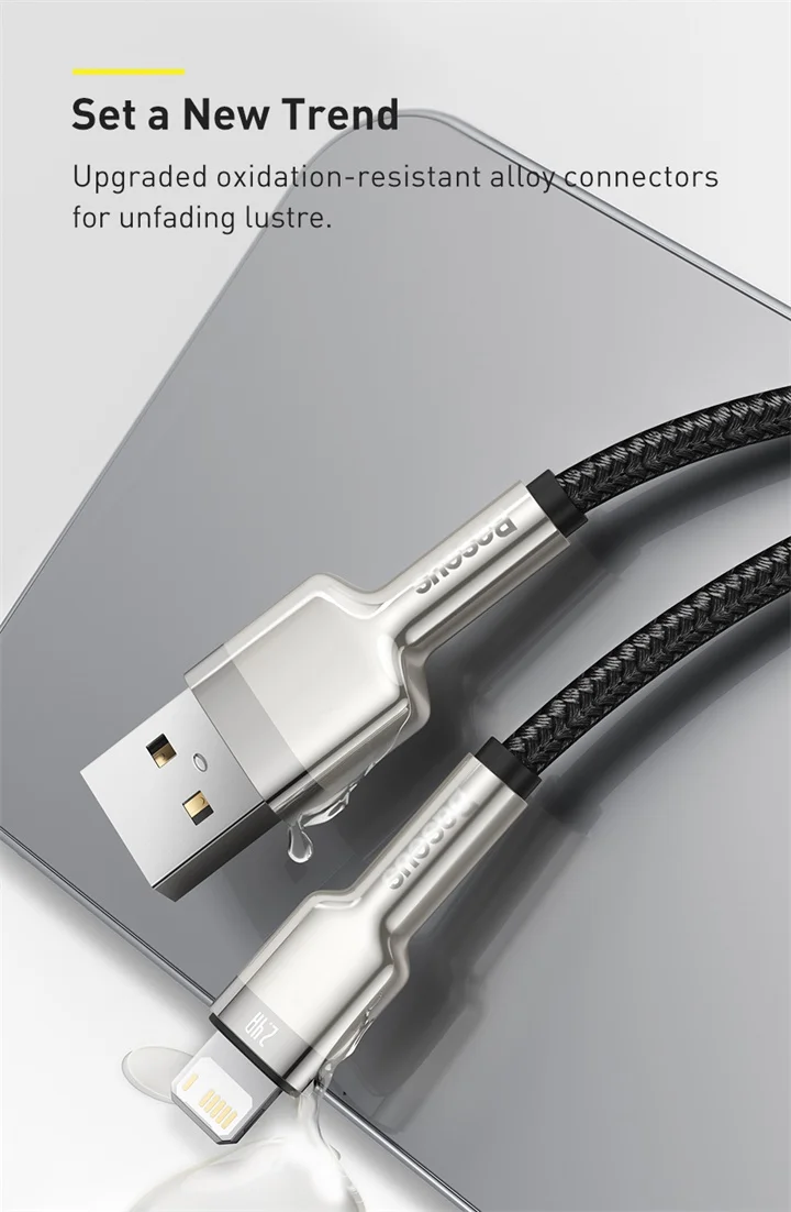 Cabo USB para Lightning Cafule Metal 2.4A - Imagem 8