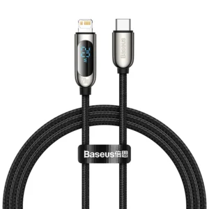 Cabo USB C PD Baseus 20W para iPhone com Display - Preto