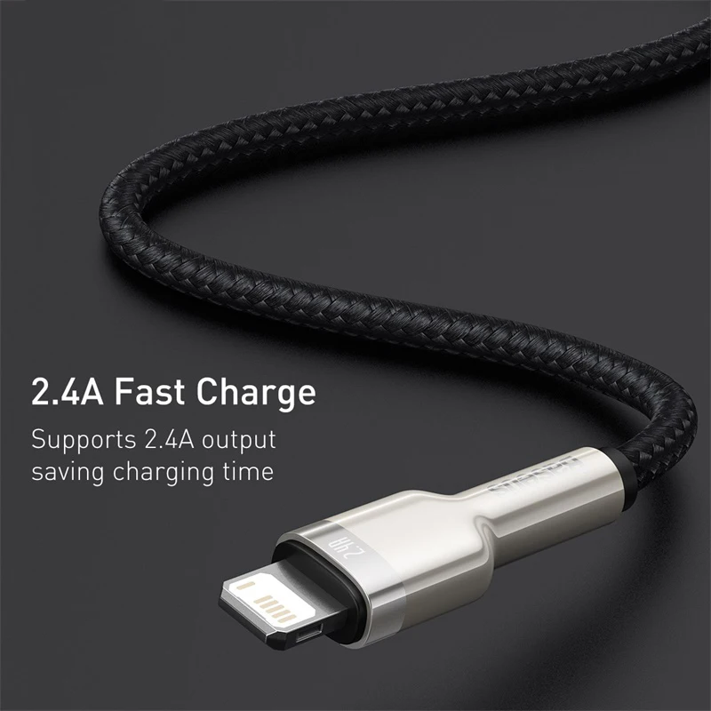 Cabo USB para Lightning Cafule Metal 2.4A - Imagem 5