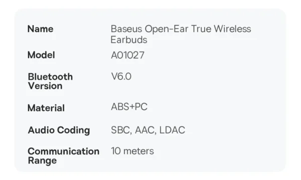 Fone de Ouvido Bluetooth 6.0 Orelha Aberta Eli Sport 2 Baseus - Imagem 26
