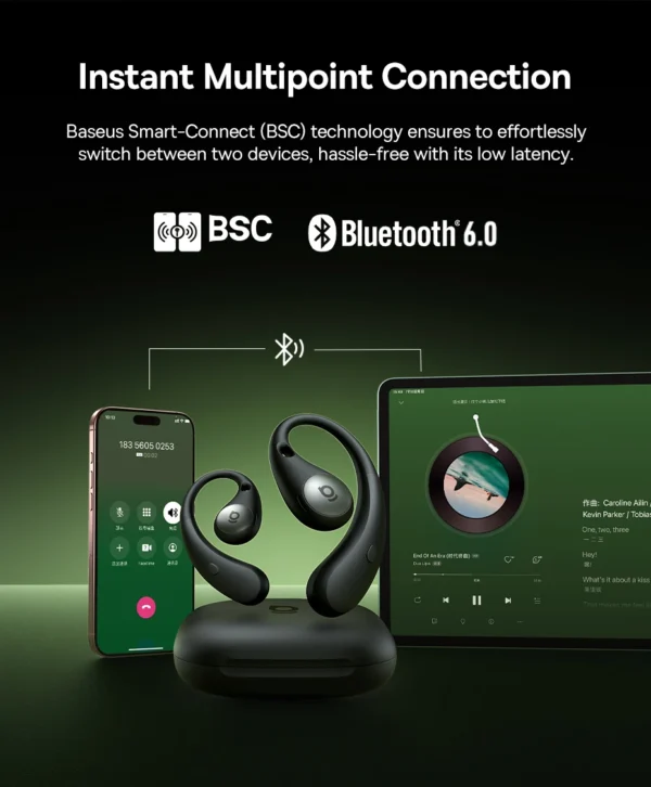 Fone de Ouvido Bluetooth 6.0 Orelha Aberta Eli Sport 2 Baseus - Imagem 20