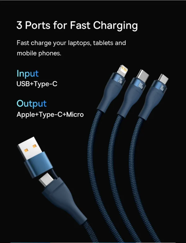 Cabo USB 3 em 1 100w - Imagem 10