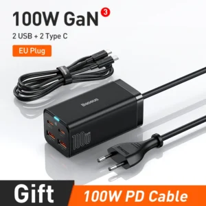 Carregador USB PD Baseus 100W GaN3 Pro - Preto