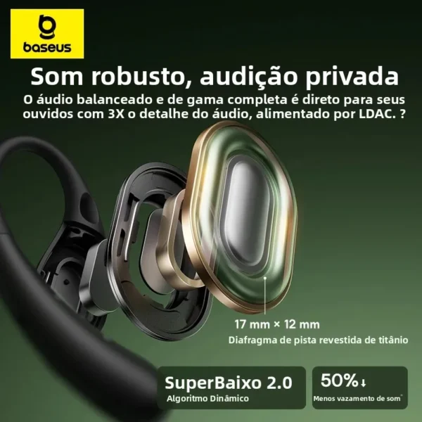 Fone de Ouvido Bluetooth 6.0 Orelha Aberta Eli Sport 2 Baseus - Imagem 5