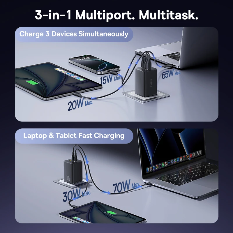 Carregador GaN 100W EnerFill 3 Portas - Imagem 5