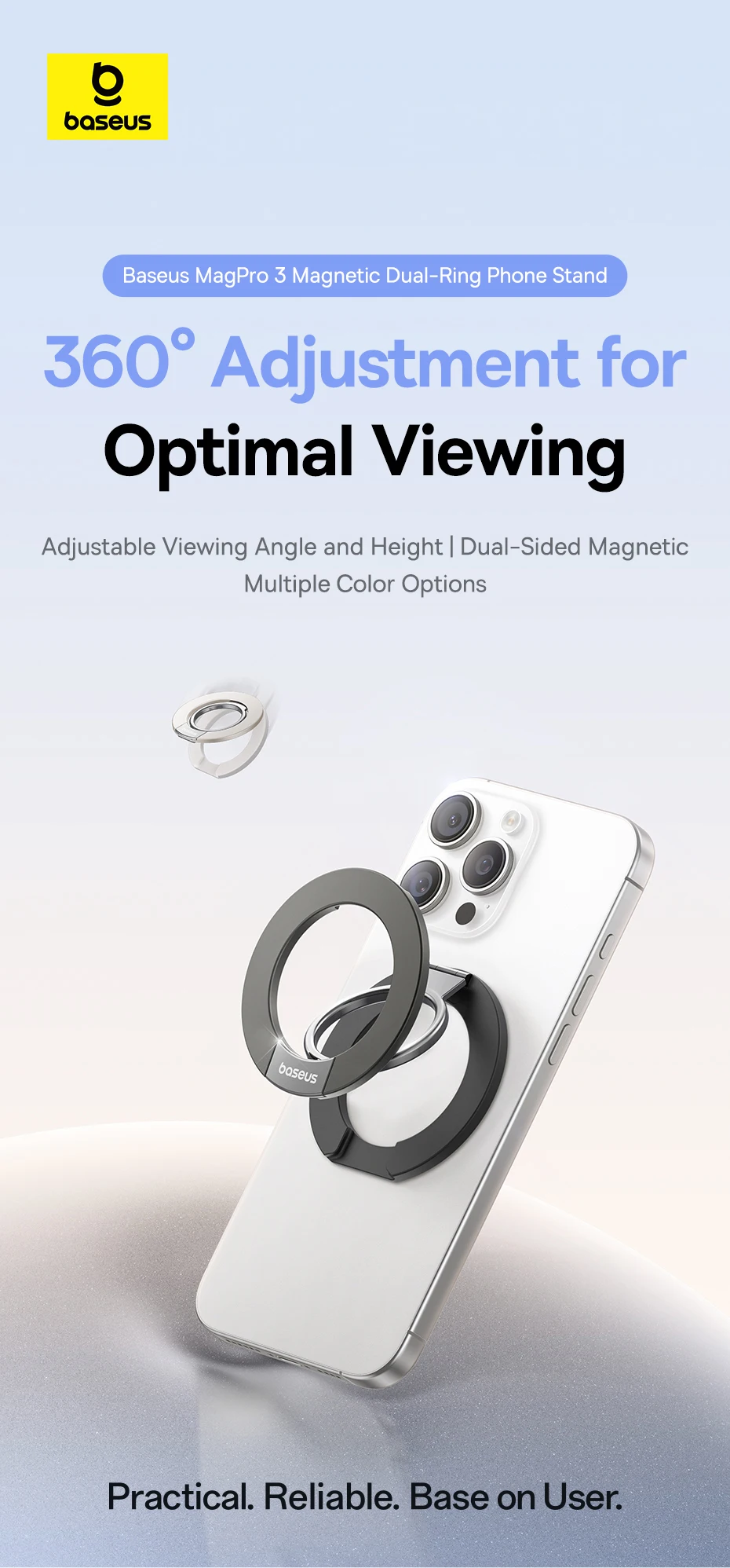 Suporte Magnético para Telefone com Anel Duplo MagPro 3 - Imagem 7