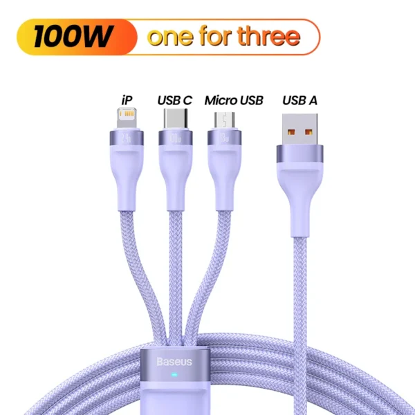 3 em 1 USB Roxo