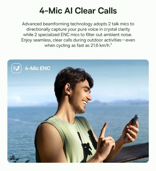 Fone de Ouvido Bluetooth 6.0 Orelha Aberta Eli Sport 2 Baseus - Imagem 18