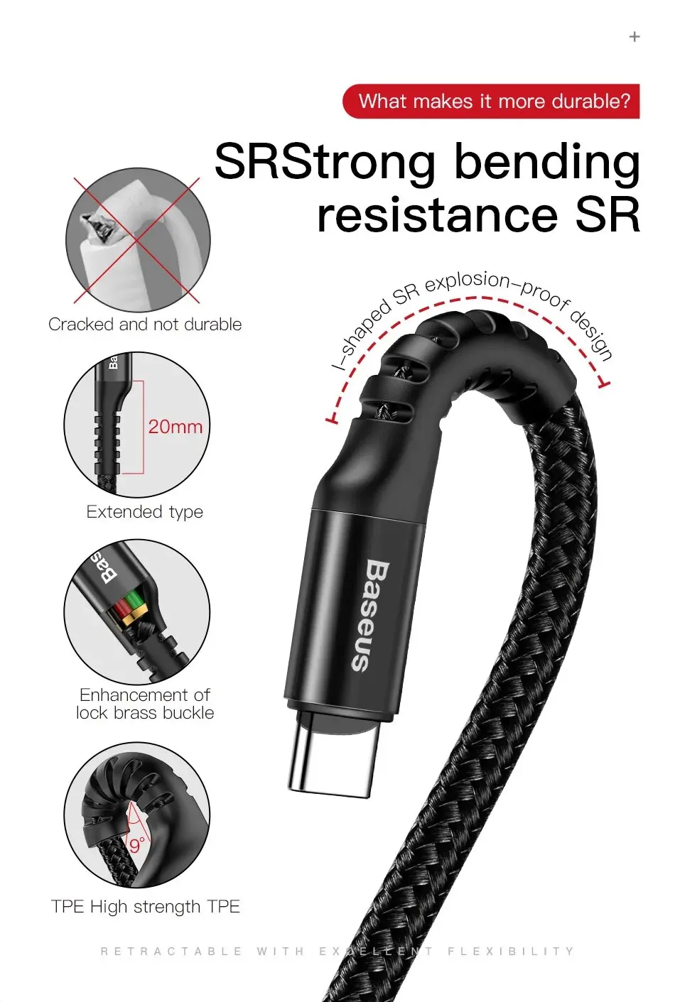 Kit 2 Cabos USB para USB Tipo C Retrátil Fish Eye - Imagem 15