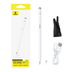 Caneta Capacitiva Baseus Stylus 2 em 1 Universal HN1 - Branco