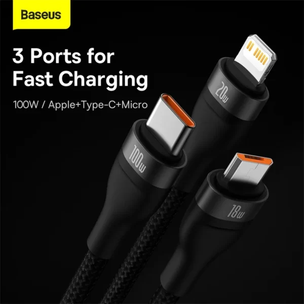 Cabo USB 3 em 1 100w - Imagem 2