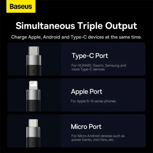 Cabo 3 em 1 USB de Carregamento Rápido 1,2m StarSpeed - Imagem 6