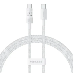 Cabo USB C para USB C Carregamento Rápido Baseus 100W Gem - Branco