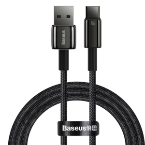 Cabo USB para Tipo C Baseus 100W 6A Dados e Carregamento Rápido - Preto