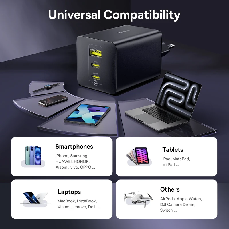 Kit Carregador GaN 100W EnerFill 3 Portas + Cabo USB C - Imagem 7