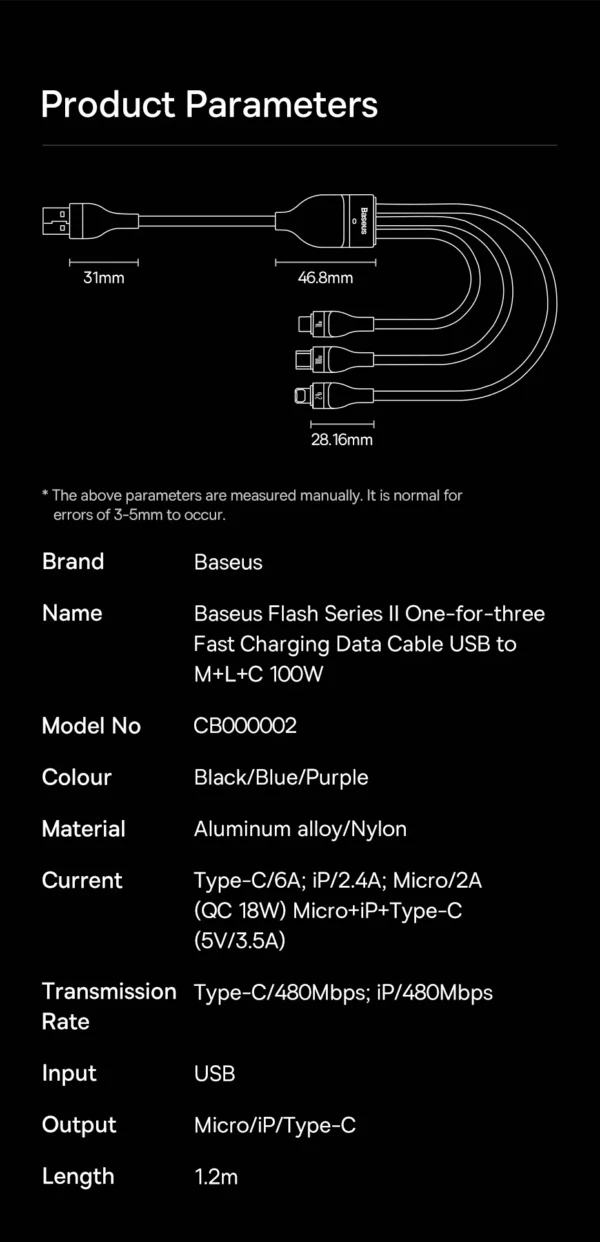 Cabo USB 3 em 1 100w - Imagem 25
