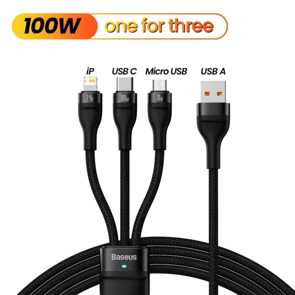 3 em 1 USB Preto