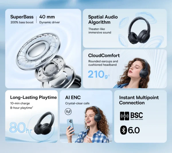 Headset Sem Fio Bass BH1 Lite Baseus - Imagem 8