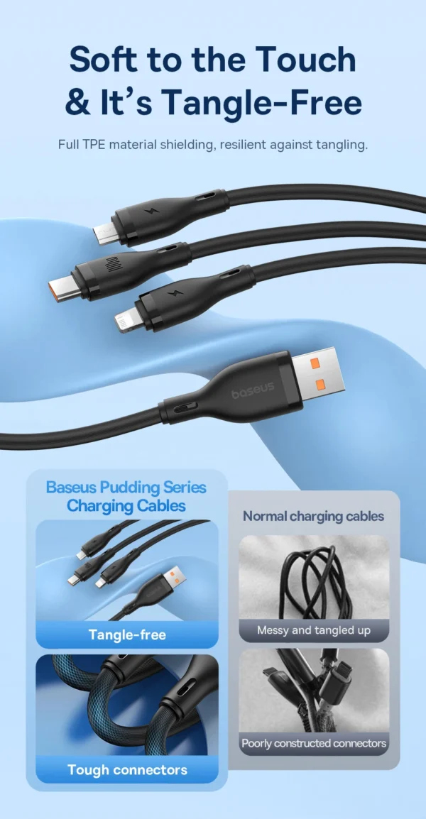 Cabo USB 3 em 1 100W Pudding - Imagem 11