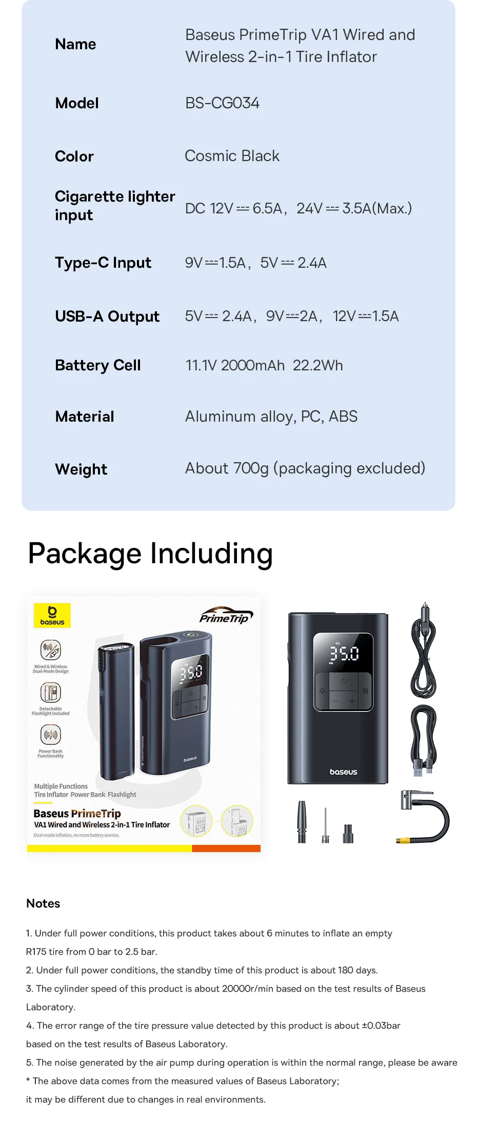 Compressor Portátil 2 em 1 PrimeTrip VA1 - Imagem 8