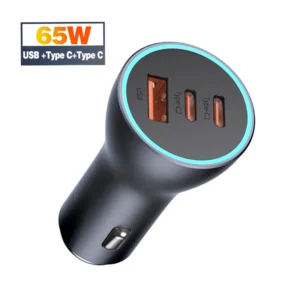 Carregador Veicular Baseus 65W USB Tipo C QC 3.0 PD - Cinza