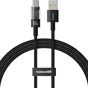 Cabo USB C Carregamento Rápido 100W Gem - Preto