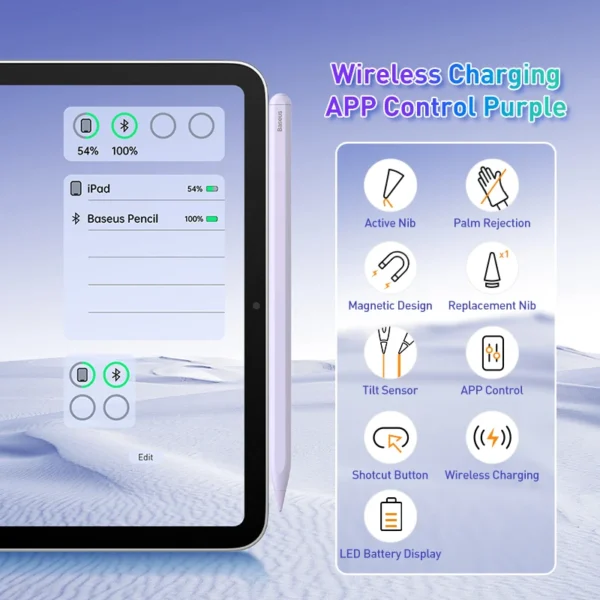 Roxo - Carregamento Sem Fio - Controle por APP