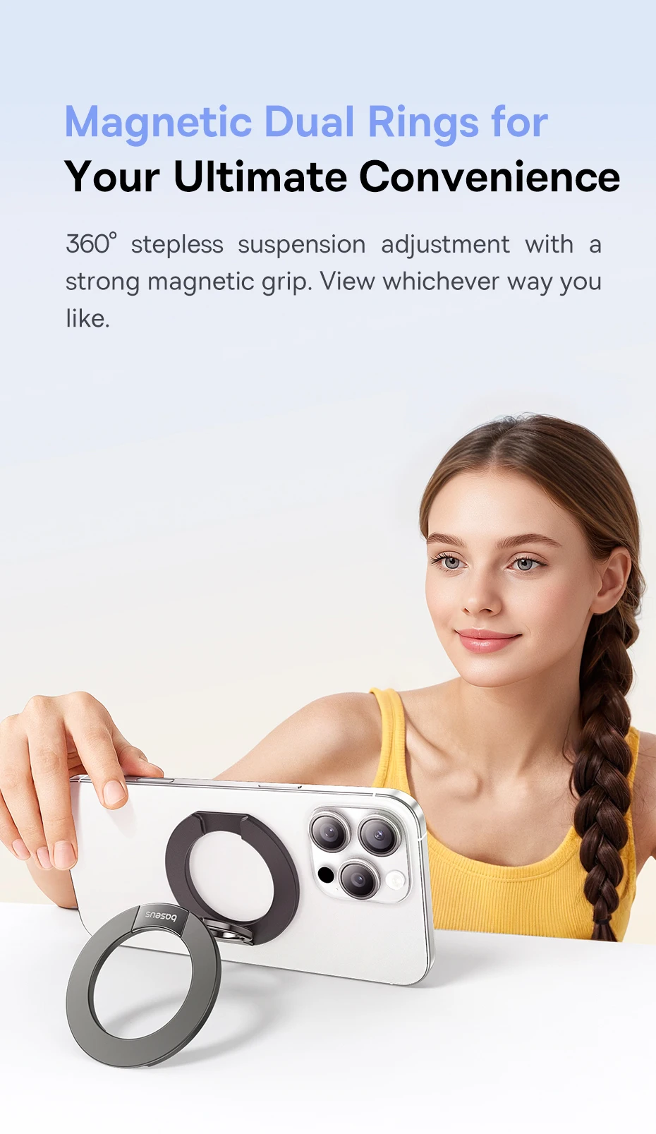 Suporte Magnético para Telefone com Anel Duplo MagPro 3 - Imagem 9