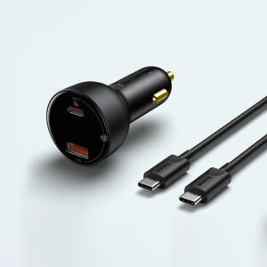Carregador Veicular Baseus 100W USB e USB C - Adicionar cabo PD de 100 W