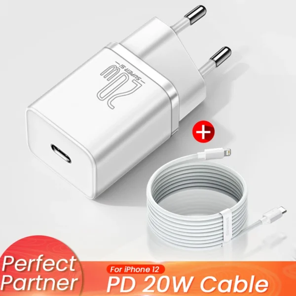 Branco com Cabo para iPhone