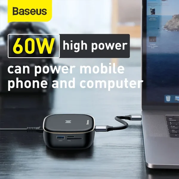 Hub USB C Adaptador Multifuncional 6 em 1 Carregador AC - Imagem 3
