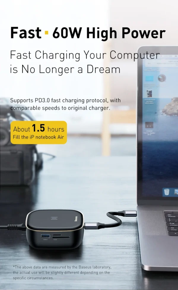 Hub USB C Adaptador Multifuncional 6 em 1 Carregador AC - Imagem 11