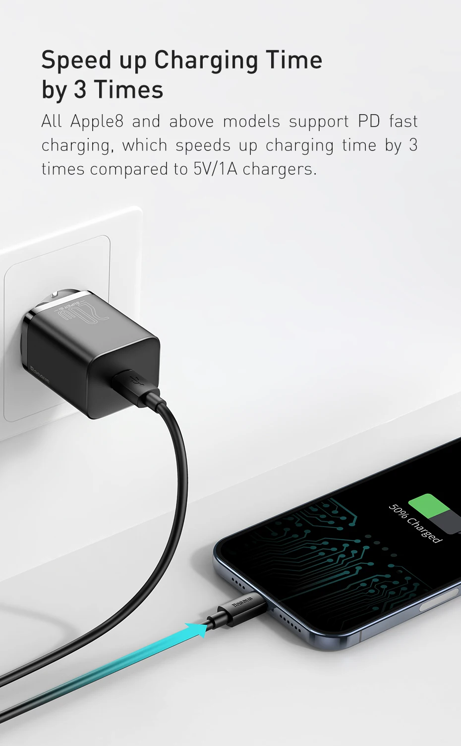 Kit Carregador 20W Tipo C com Cabo para iPhone - Imagem 8