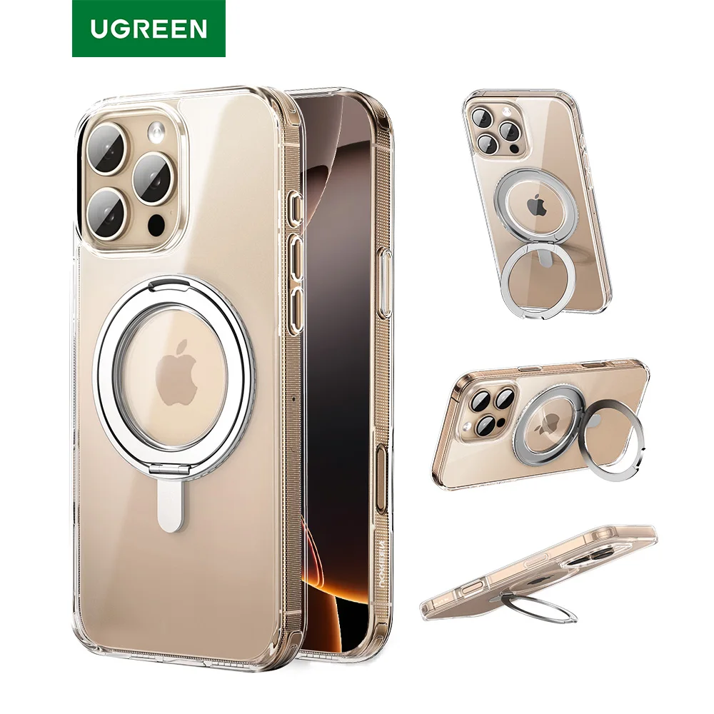 Capa Protetora Ugreen com Suporte Integrado para iPhone 17 - Transparente