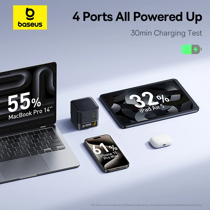 Carregador Super GaN 100W com Cabo Retrátil - Imagem 4