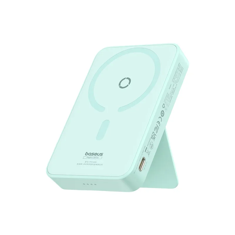 Power Bank Magnético 20W 5000mAh com Suporte - Verde