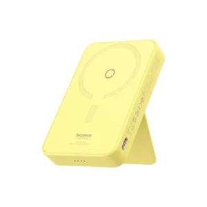 Power Bank Magnético 20W 5000mAh com Suporte - Amarelo