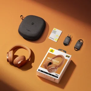 Headset Baseus Inspire XH1 com Cancelamento de Ruído - Laranja