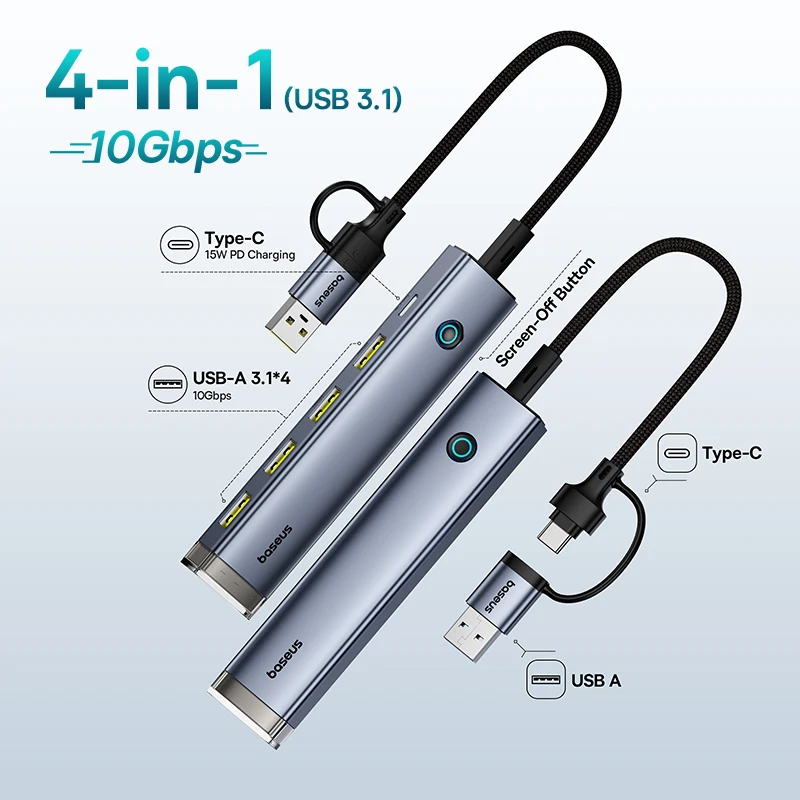 Hub USB C Baseus 4 em 1 UltraJoy - Imagem 33