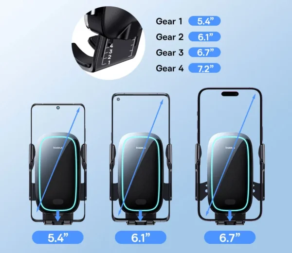 Suporte Veicular Elétrico com Carregamento Sem Fio 15W - Imagem 12