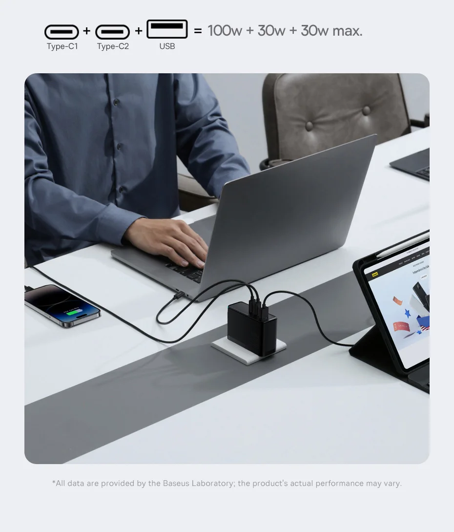 Kit Carregador Turbo 160W USB e Tipo C + Cabo USB C - Imagem 9