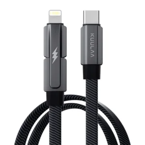 Cabo 2 em 1 60W KUULAA USB & Lightning - Preto