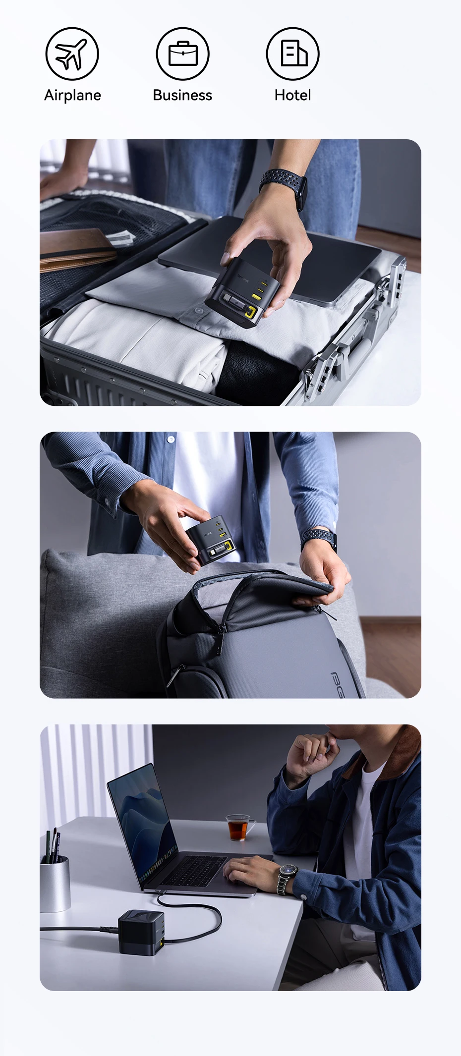 Carregador Super GaN 100W com Cabo Retrátil - Imagem 17