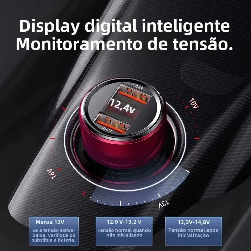 Carregador Veicular 45W QC4.0 Carregamento Rápido - Imagem 4