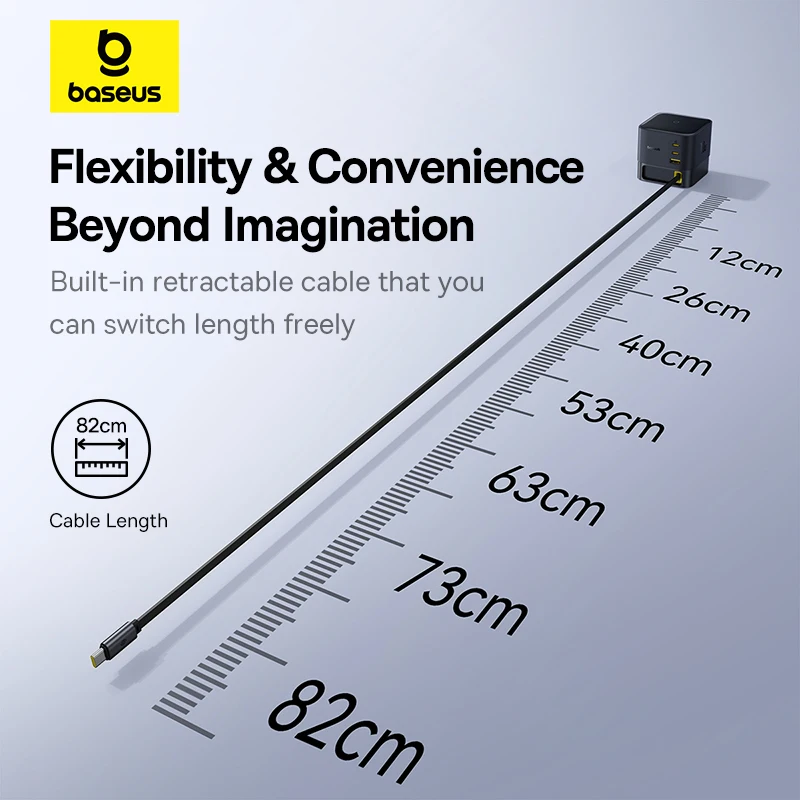 Carregador Super GaN 100W com Cabo Retrátil - Imagem 3