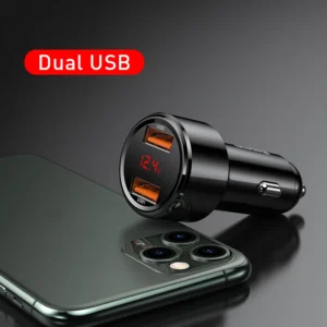 Carregador Veicular Baseus 45W QC4.0 Carregamento Rápido - PRETO - Dual USB