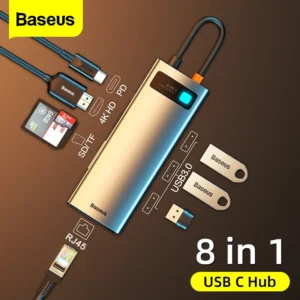 Hub USB C 4 em 1 Multifuncional RJ45 e USB3.0